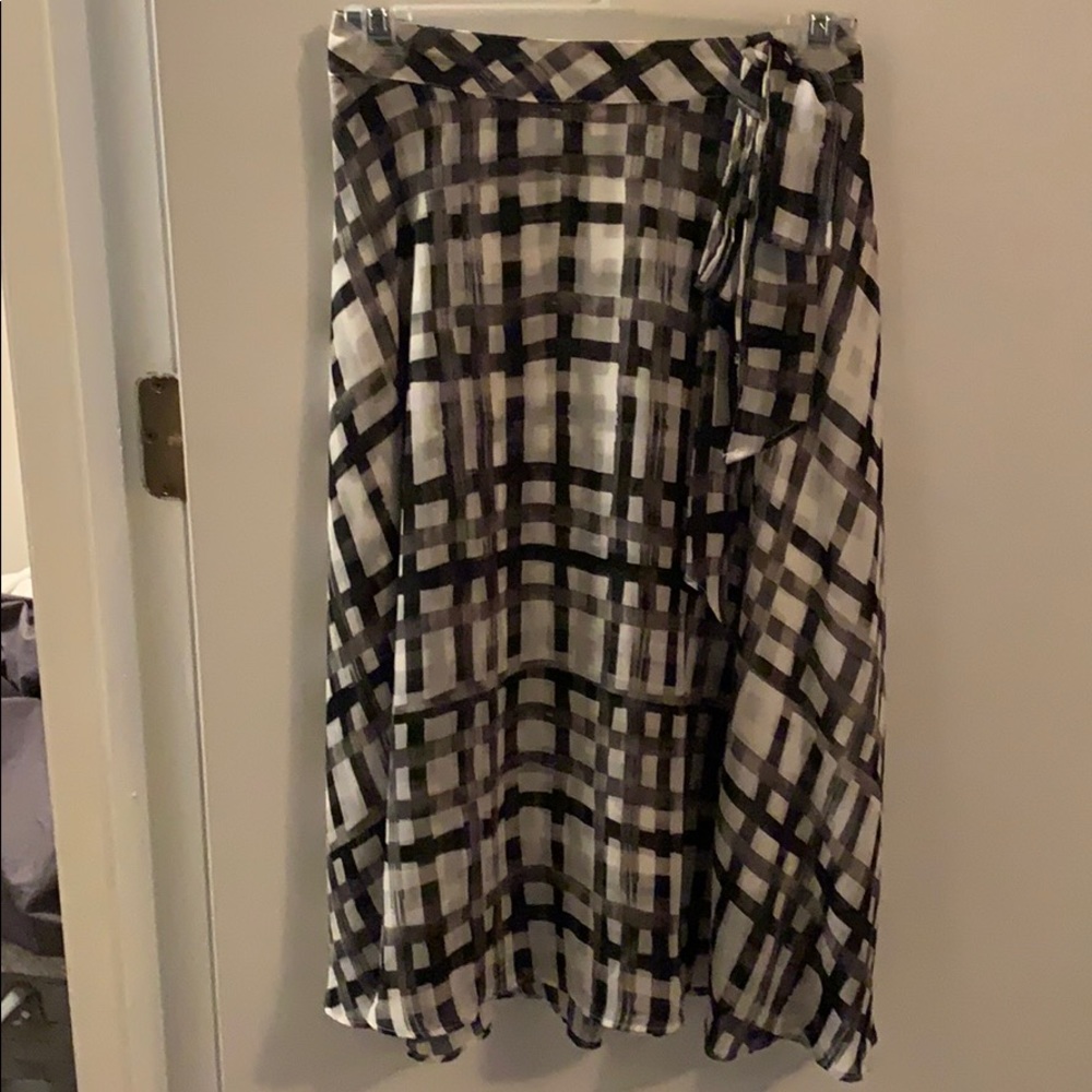 Black and white check skirt